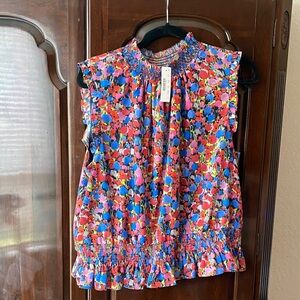 J. Crew Multicolor Floral Blouse